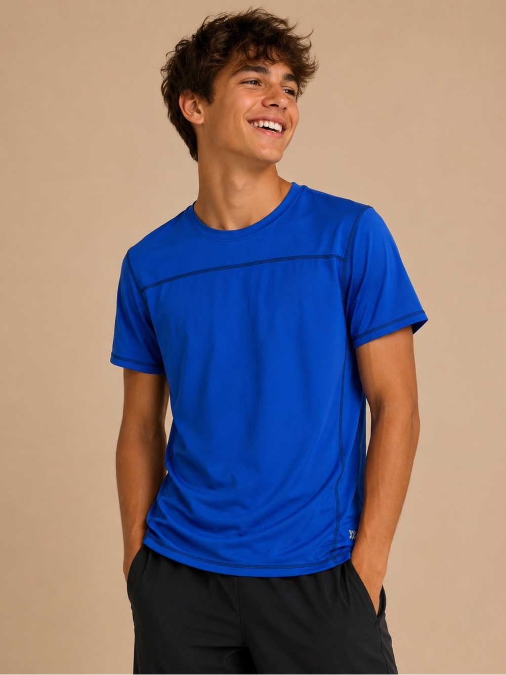 All In Motion Performance Athletic Shirt Youth Large Blue Moisture Wicking